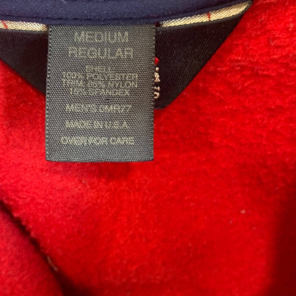 Vintage LL Bean Outdoor Men’s Medium Fleece Full Zipper Vest Made USA Red - Picture 4 of 7